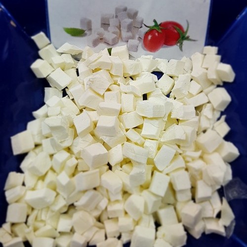 Italian IQF Frozen Diced Cheese in bag of 1 Kg